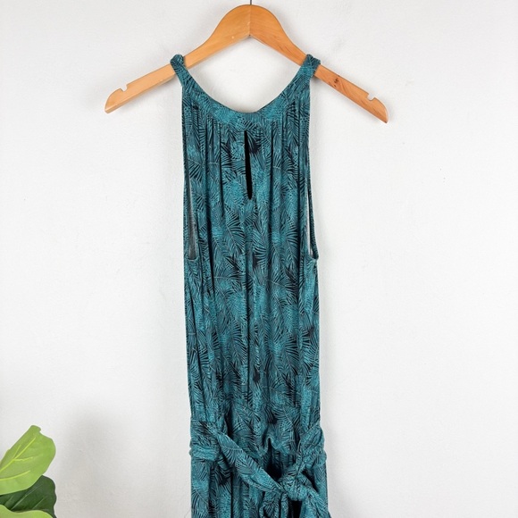 Soft Surroundings Tropical Print Wide Leg Tie Waist Jumpsuit Sz S - Picture 4 of 9